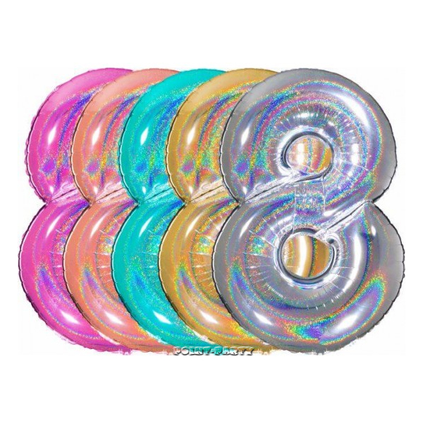 PALLONCINI NUMERO 8 GLITTER MAXI