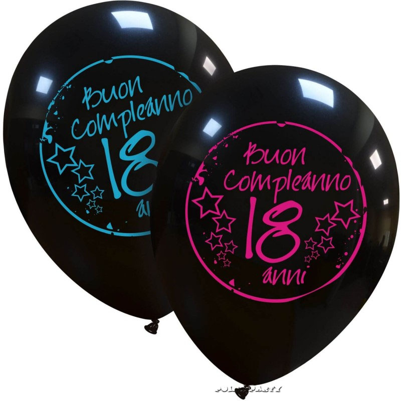 PALLONCINI BUON COMPLEANNO 18 ANNI 12 INCH. CF. 100 PZ. - Palloncini e  Accessori!