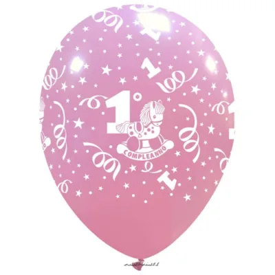 PALLONCINI 1° COMPLEANNO CAVALLINO 12 INCH. CF. 100 PZ. - immagine 3