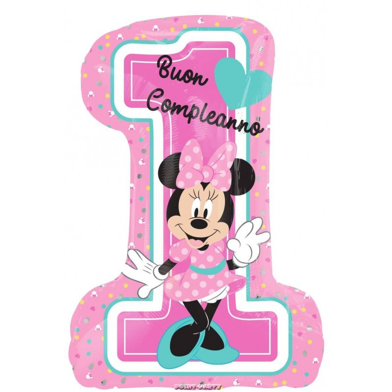 palloncino forma numero 1 buon compleanno minnie