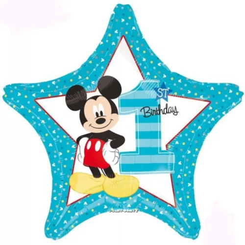 PALLONCINO 1° COMPLEANNO MICKEY STELLA 20 INCH.