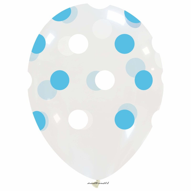 palloncini trasparenti pois bianco azzurro nascita battesimo