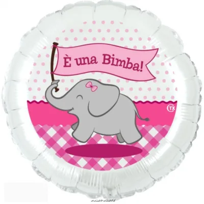PALLONCINO E' UNA BIMBA ELEFANTINO MYLAR 18 INCH.
