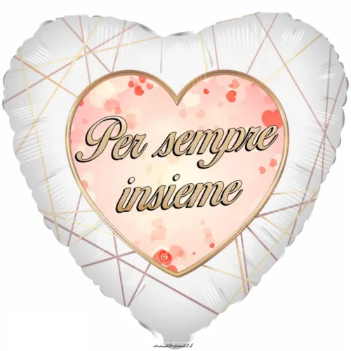 per sempre insieme palloncino cuore mylar