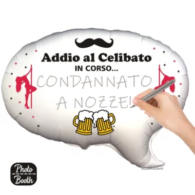 PALLONCINO ADDIO CELIBATO PERSONALIZZABILE 24 INCH. - immagine 2