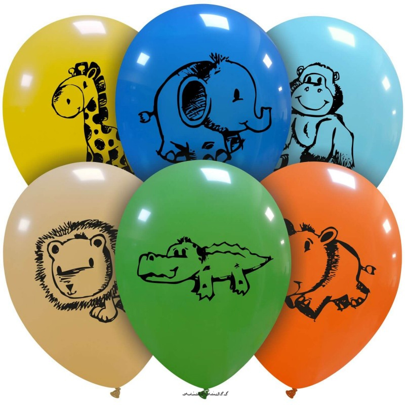 PALLONCINI ANIMALI GIUNGLA 12 INCH. - Palloncini e Accessori!