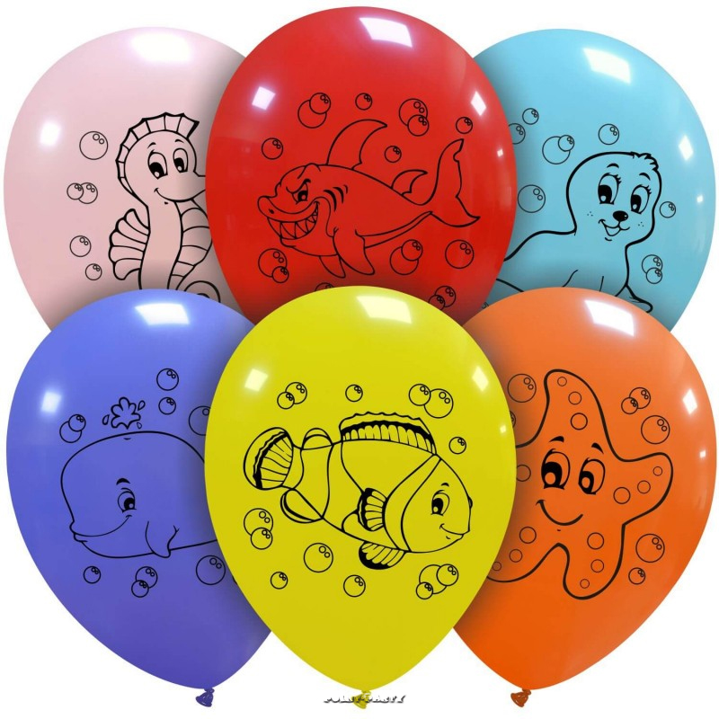 PALLONCINI ANIMALI OCEANO 12 INCH. - Palloncini e Accessori!