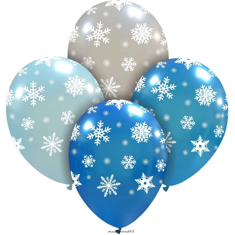 PALLONCINI FIOCCHI DI NEVE FROZEN 12 INCH. M CF. 100 PZ.