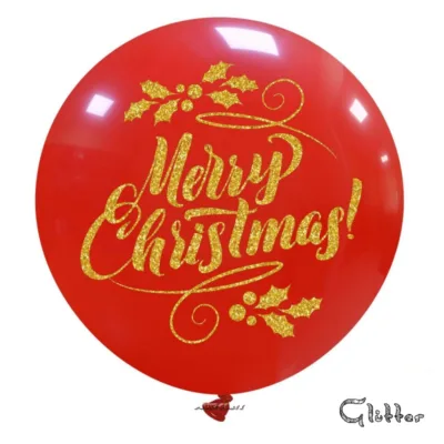 PALLONCINI MERRY CHRISTMAS GLITTER 32 INCH. P CF. 1 PZ. - immagine 2