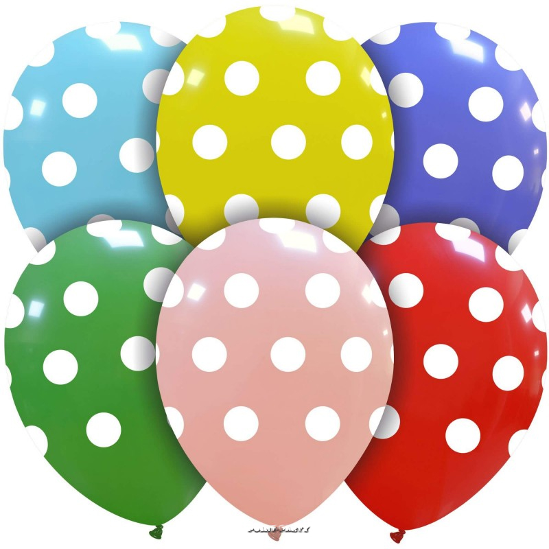 PALLONCINI P DIAM. 12″ POIS GRANDI - Palloncini e Accessori!