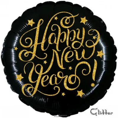 PALLONCINO HAPPY NEW YEAR GLITTER MYLAR 18 INCH.