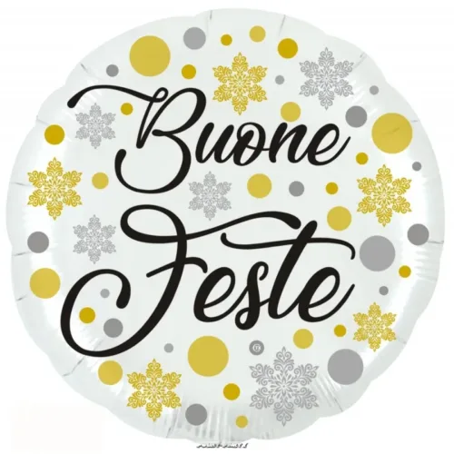 PALLONCINO BUONE FESTE MYLAR SUPERSHAPE 28 INCH.