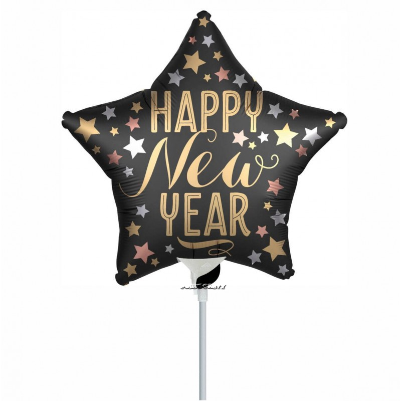 PALLONCINO MINI STELLA MYLAR HAPPY NEW YEAR