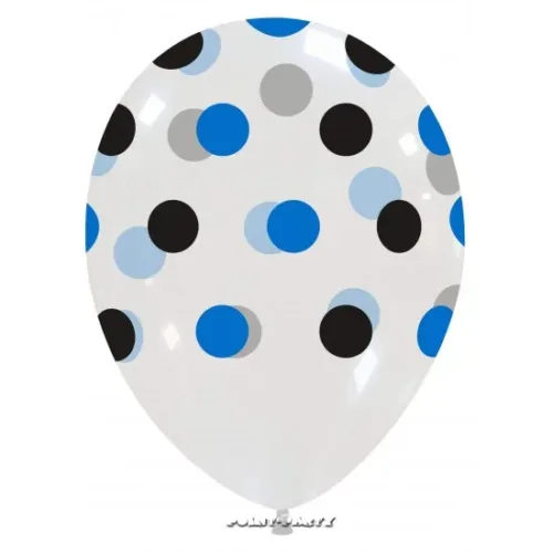 PALLONCINI POIS NERO AZZURRO CF. 100 PZ.