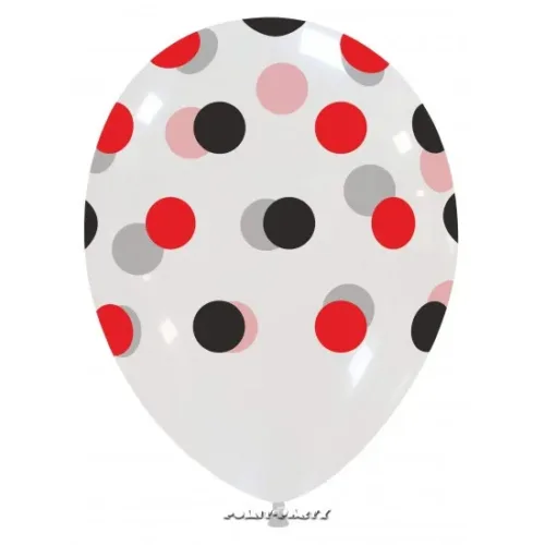 PALLONCINI POIS ROSSO NERO CF. 100 PZ.
