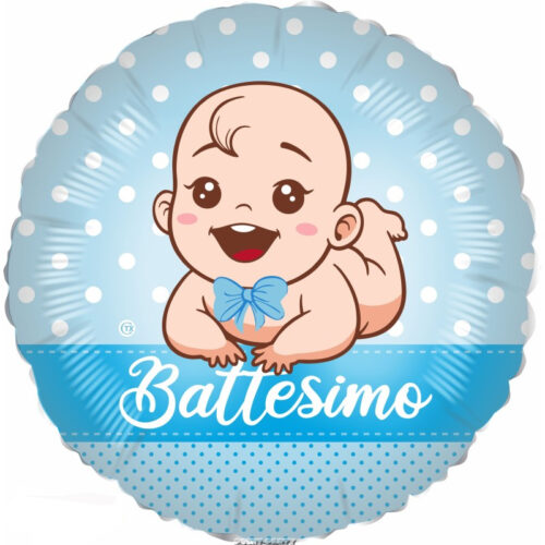 PALLONCINO AZZURRO BABY MYLAR 18 INCH. BIMBO BATTESIMO