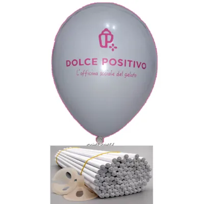 1000 palloncini pubblicitari + 1000 astine