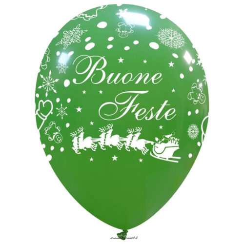 palloncini buone feste slitta e pupazzo di neve