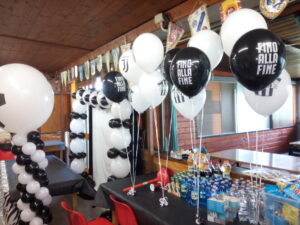 allestimento palloncini festa compleanno Juventus