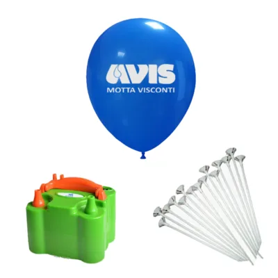 1000 palloncini pubblicitari + astine + pompa elettrica