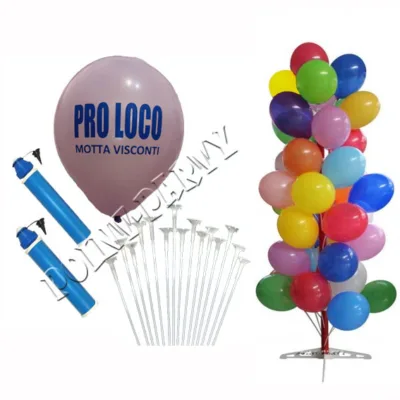 kit 100 palloncini pubblicitari + espositore